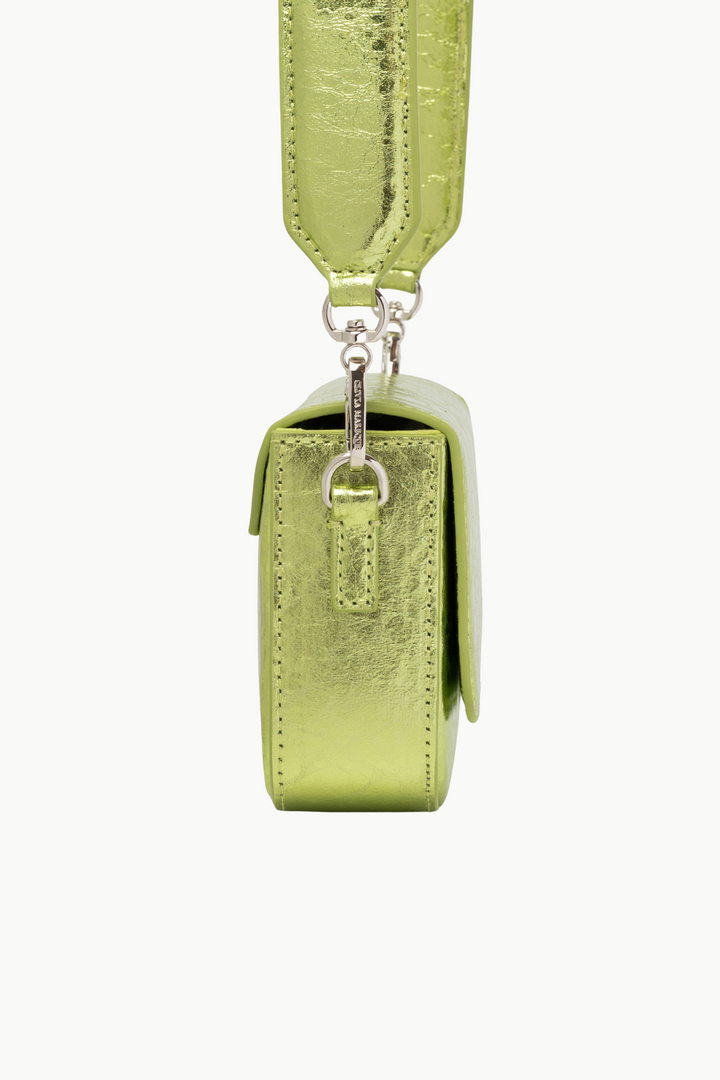 Pantone Metallic Green Vegan Leather Shoulder Bag