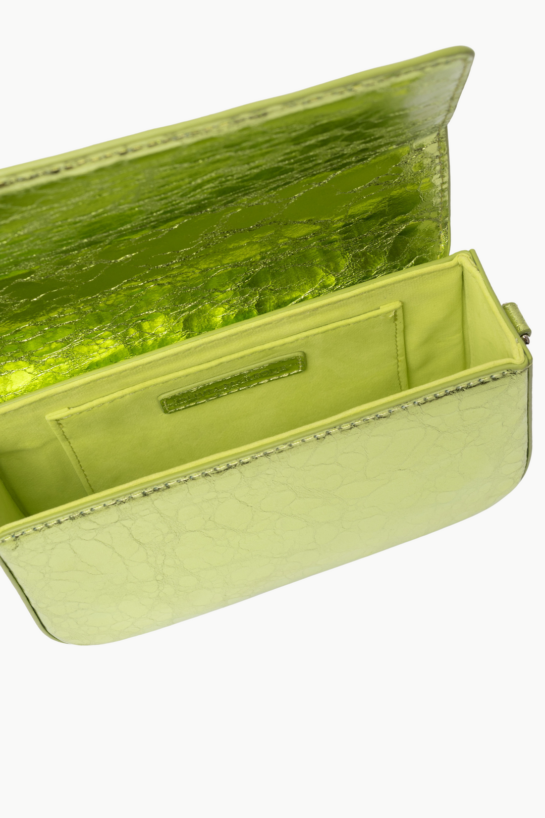 Pantone Metallic Green Vegan Leather Shoulder Bag