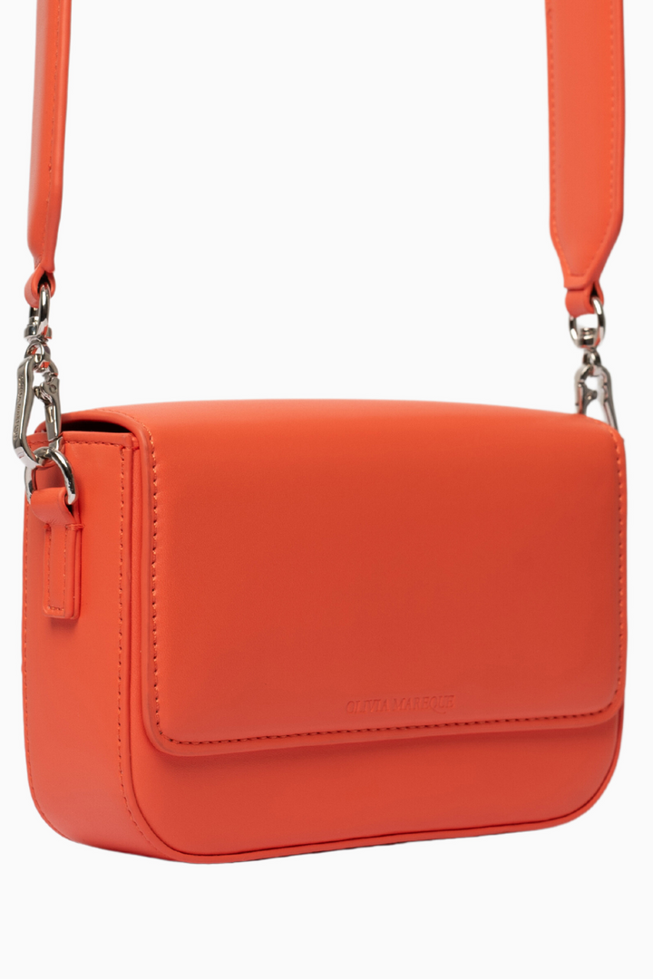 Pantone Orange Vegan Leather Shoulder Bag