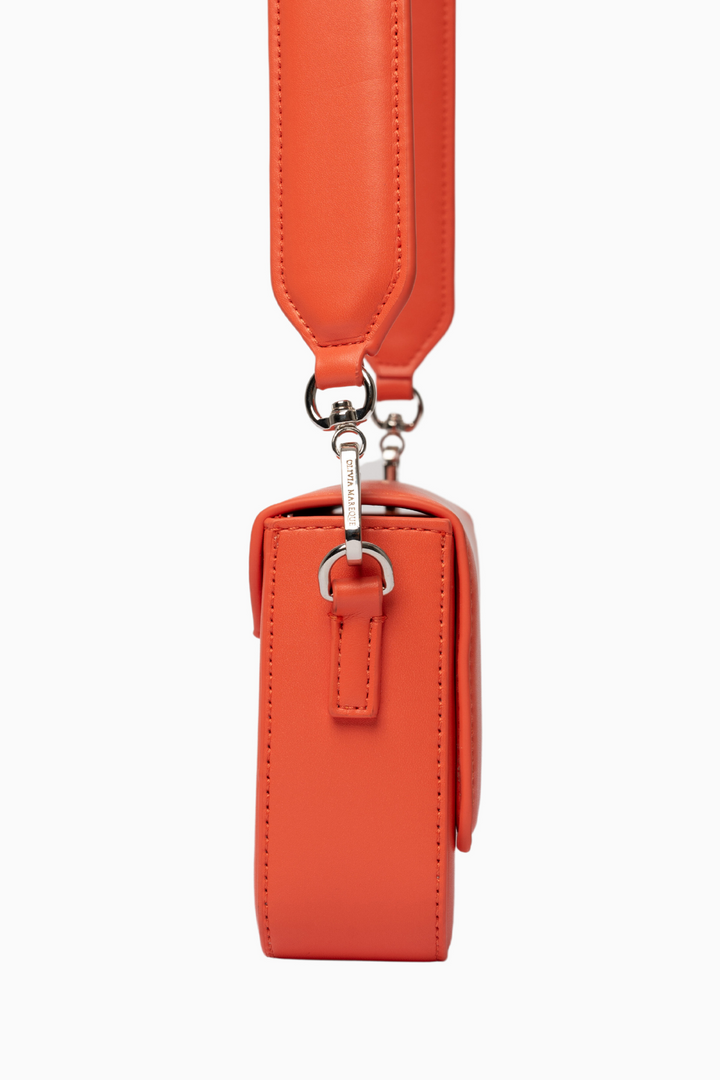 Pantone Orange Vegan Leather Shoulder Bag
