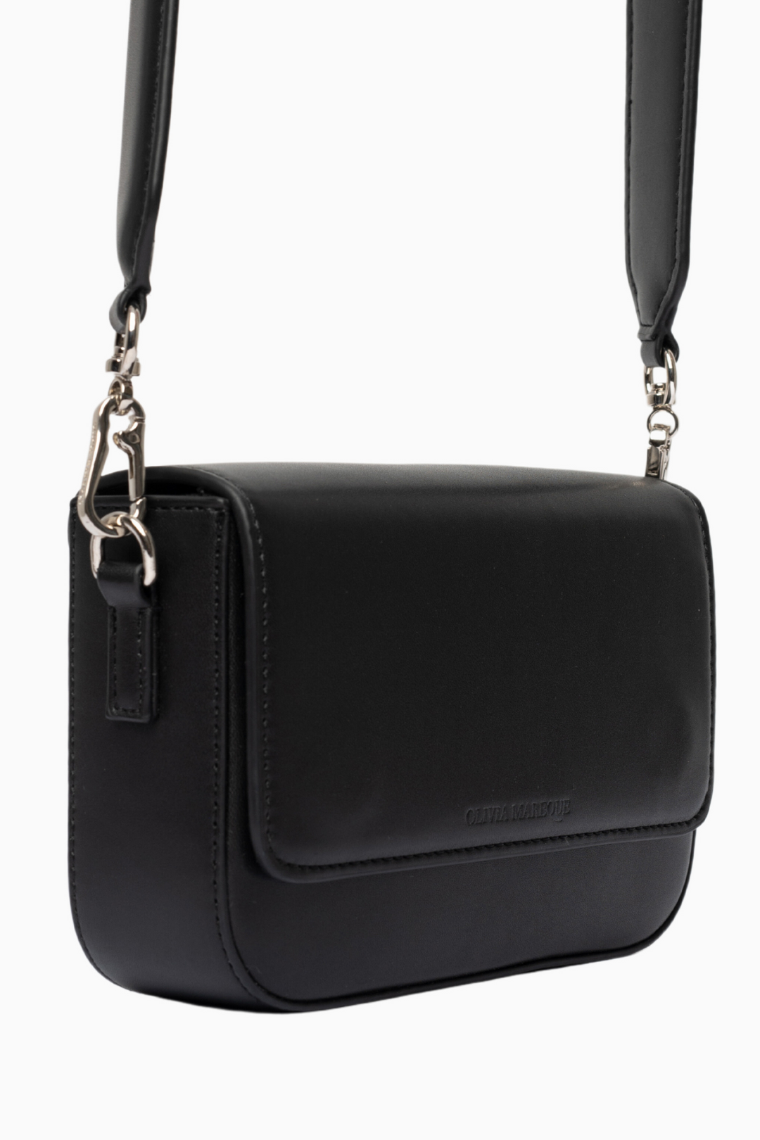 Pantone Black Vegan Leather Shoulder Bag