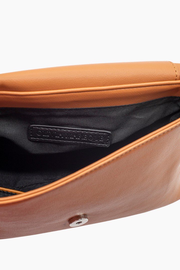 Olivia Brown Vegan Leather Shoulder Bag