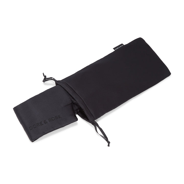 Travel Silk Pouch for Sleep Essentials in black
