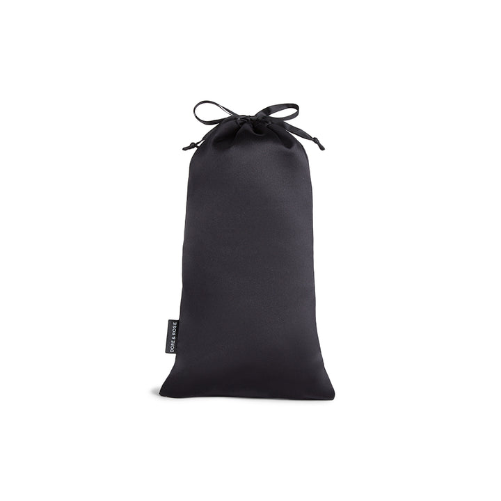 Travel Silk Pouch for Sleep Essentials in black