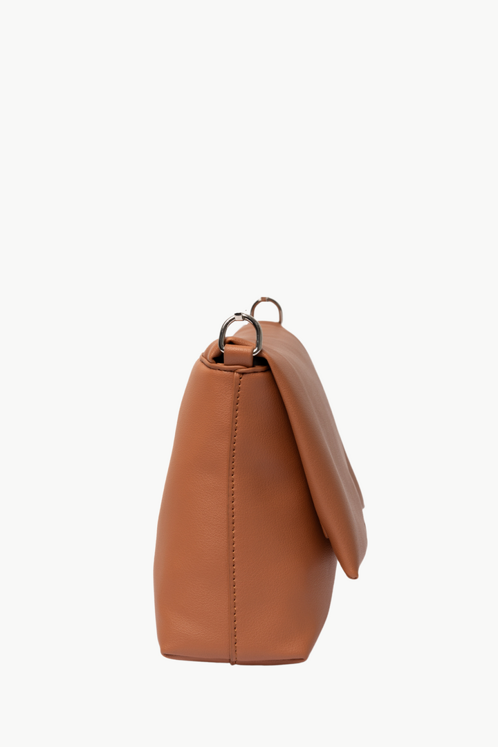 Olivia Brown Vegan Leather Shoulder Bag