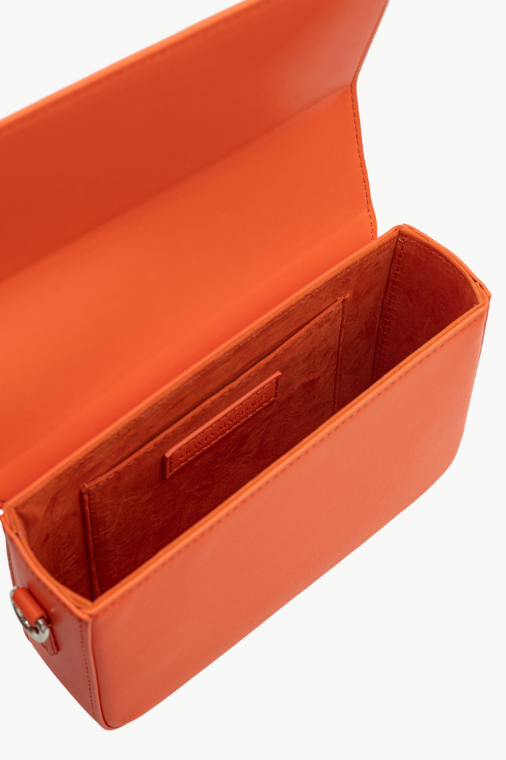 Pantone Orange Vegan Leather Shoulder Bag