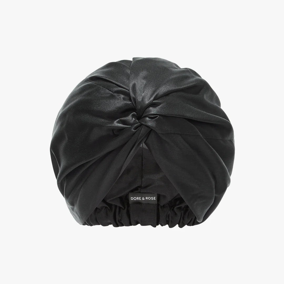 Natural Silk Hair Bonnet – Black