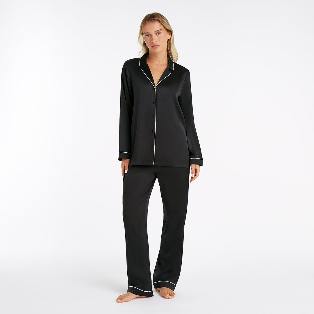 Silk Pajama Long Sleeve - Black