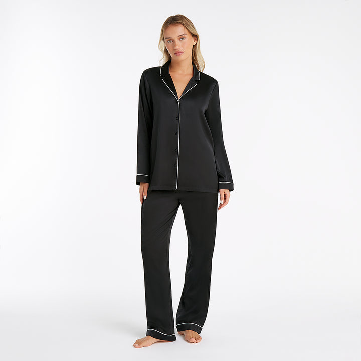 Silk Pajama Long Sleeve - Black