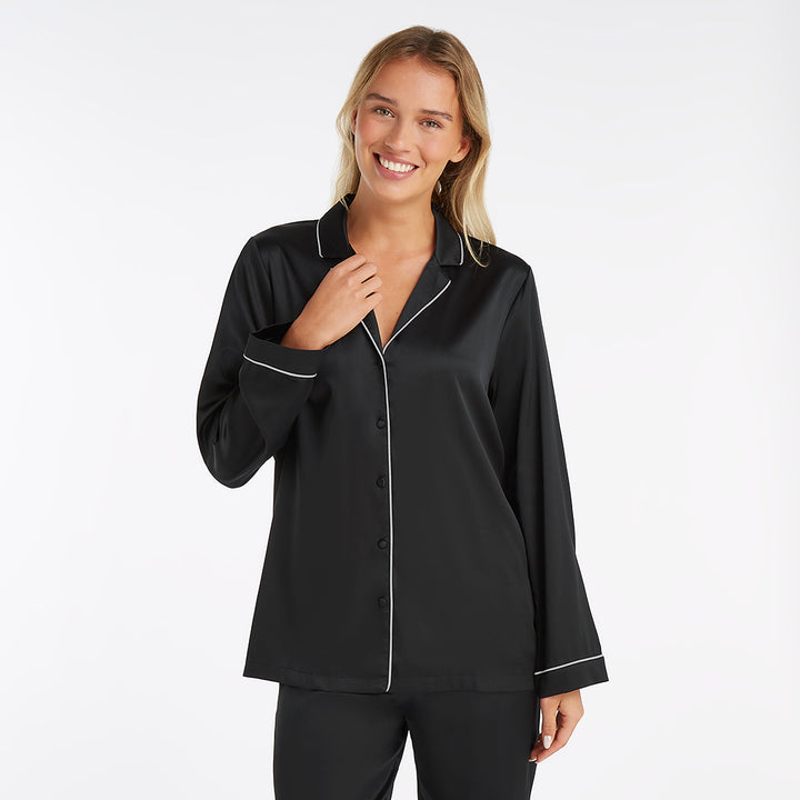Silk Pajama Long Sleeve - Black
