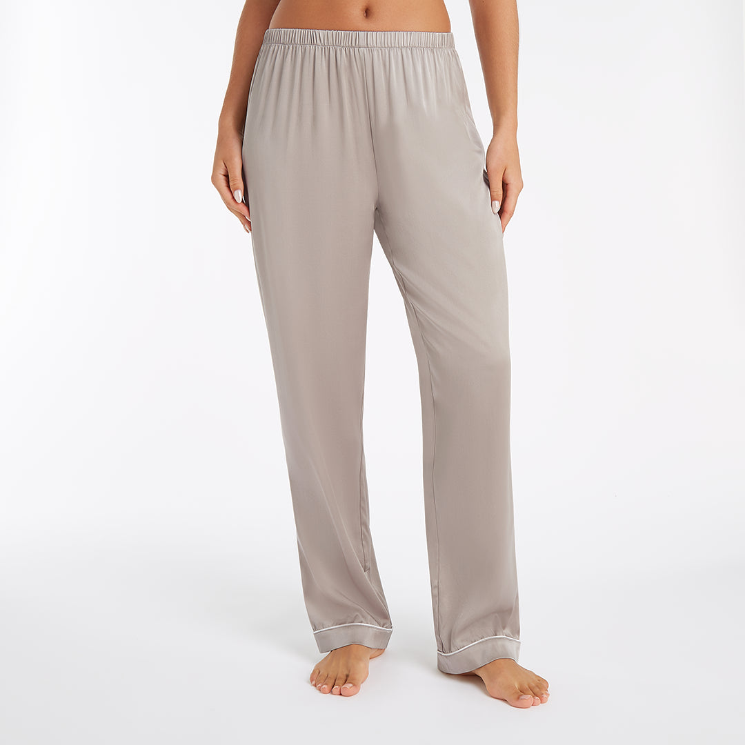 Silk Pajama Long Sleeve - Taupe