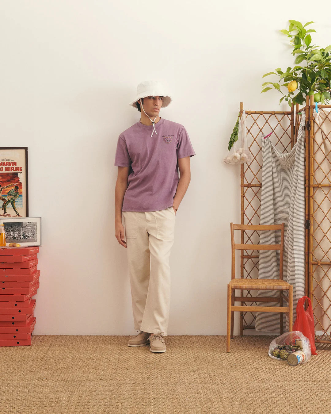 Brantome Maison Labiche White Cap made from natural cotton