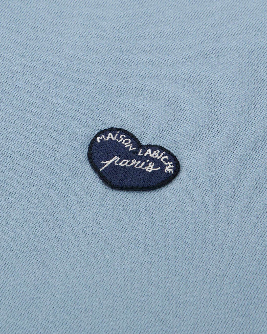 Blue Hoodie 'Patch Couer' made of Natural Cotton - Maison Labiche