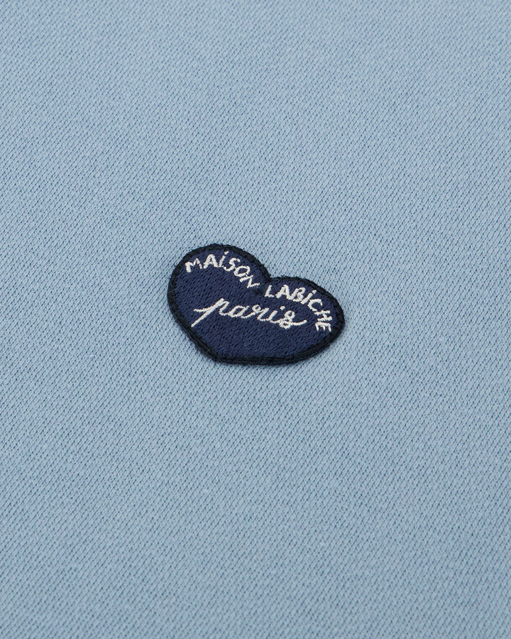 Blue Hoodie 'Patch Couer' made of Natural Cotton - Maison Labiche