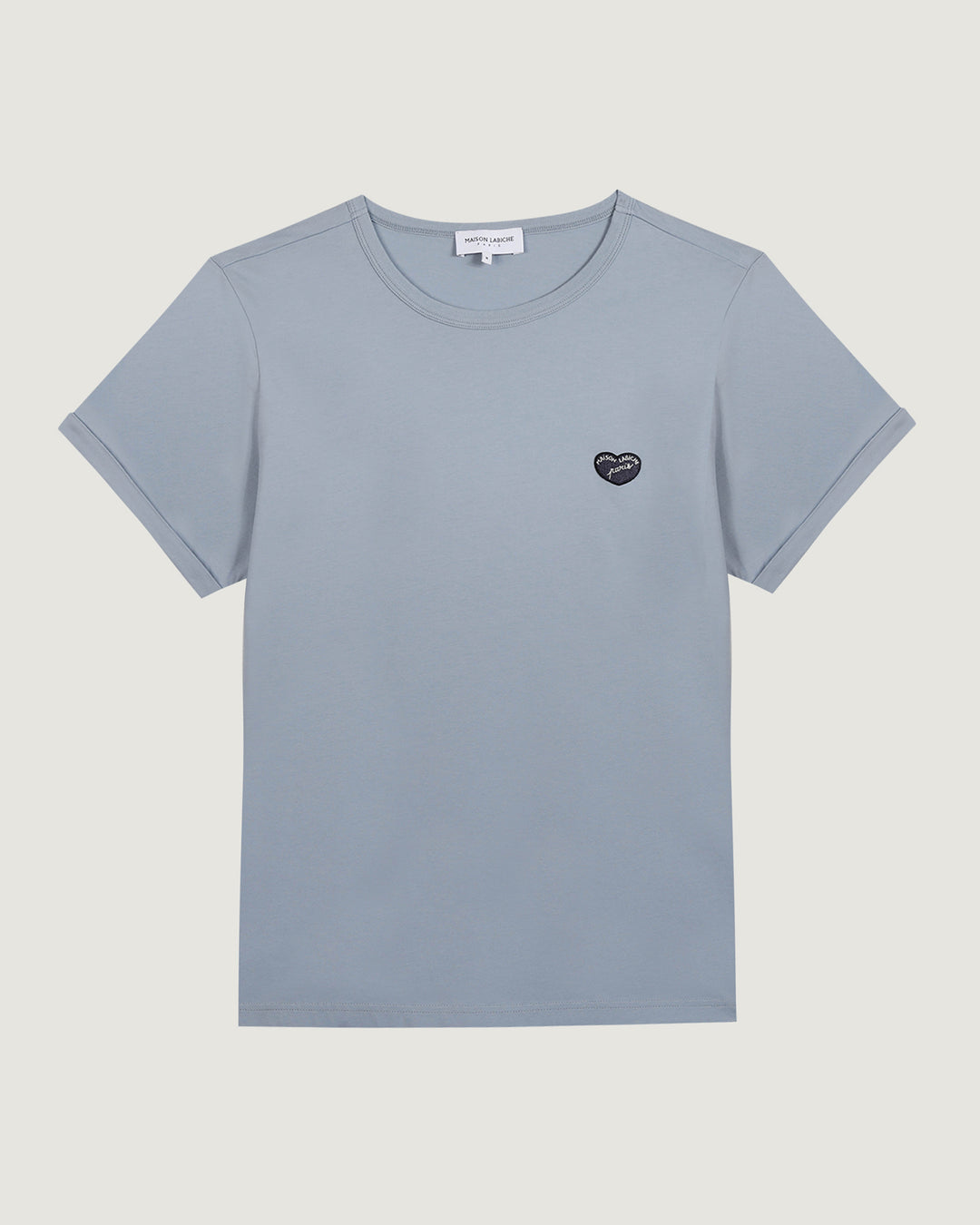 Poitou Patch Coeur Blue T-shit made from natural cotton