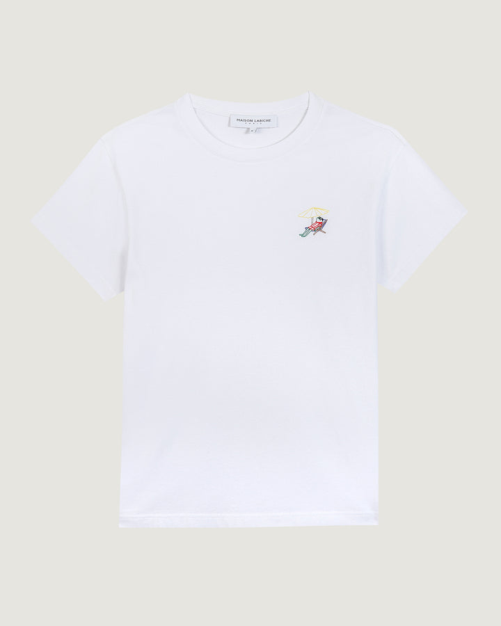 Popincourt Beach Frog White T-shit made from natural cotton