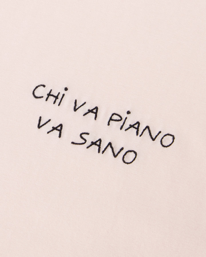 Popincourt Chi Va Piano Light Pink T-shit made from natural cotton