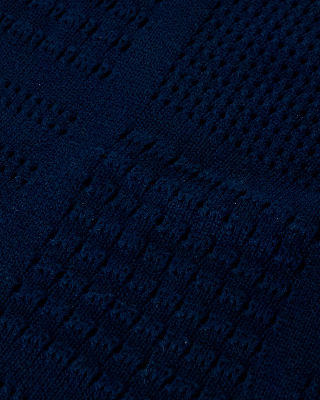 Navy Crocheted Cotton Polo Shirt - Maison Labiche