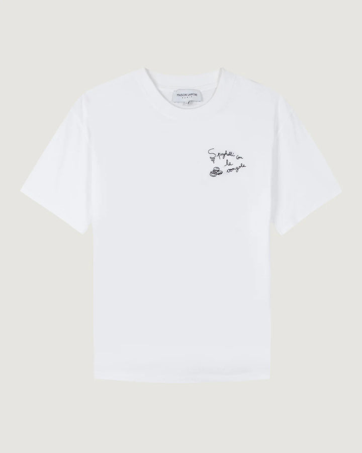 Bainville Spaghetti White T-shirt made from natural cotton
