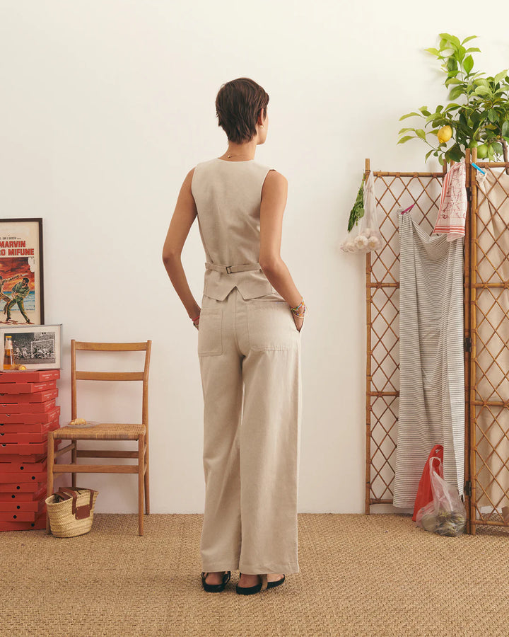Lauth NB Cream Pants made from cotton & Linen Blend