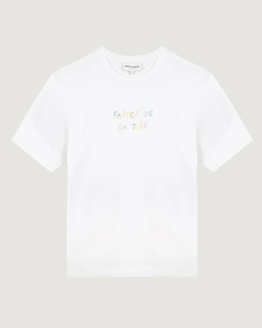 Popin faites De La Joie White T-shirt made from natural cotton