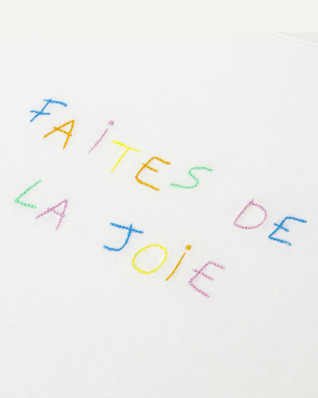Popin faites De La Joie White T-shirt made from natural cotton