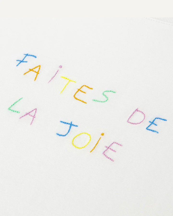 Popin faites De La Joie White T-shirt made from natural cotton