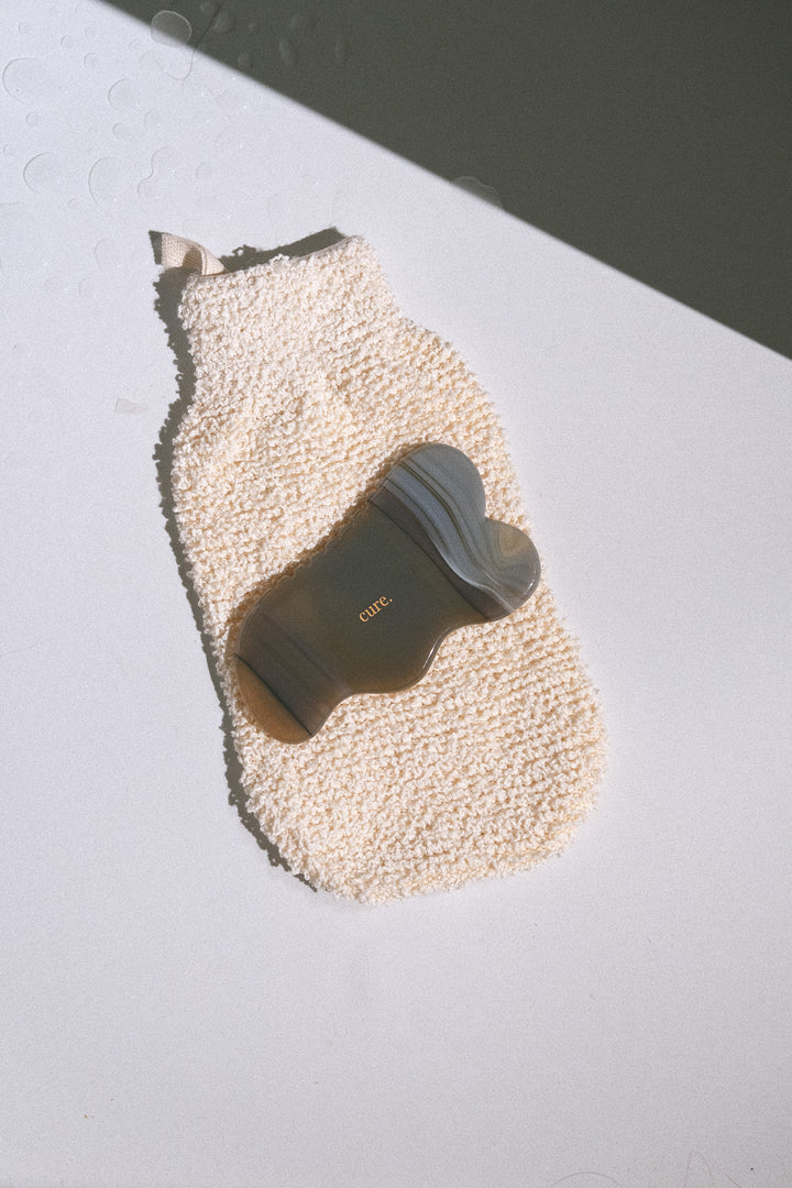 Piatră naturală Agate Cloud Gua Sha pentru masaj facial & corporal
