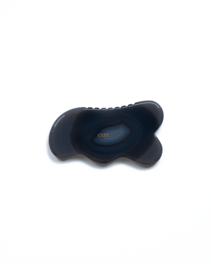 Piatră naturală Agate Cloud Gua Sha pentru masaj facial & corporal