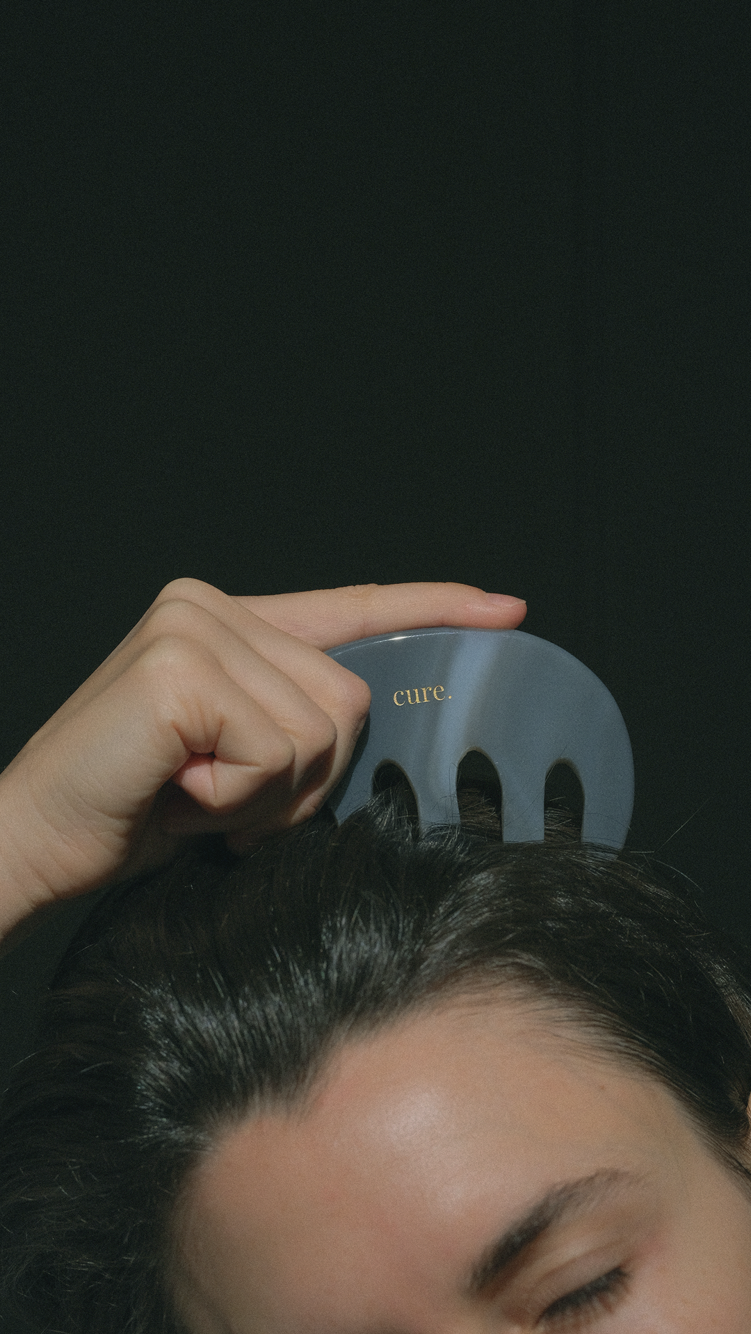 Pieptăne din piatră naturală Agate Scalp Comb pentru păr creț