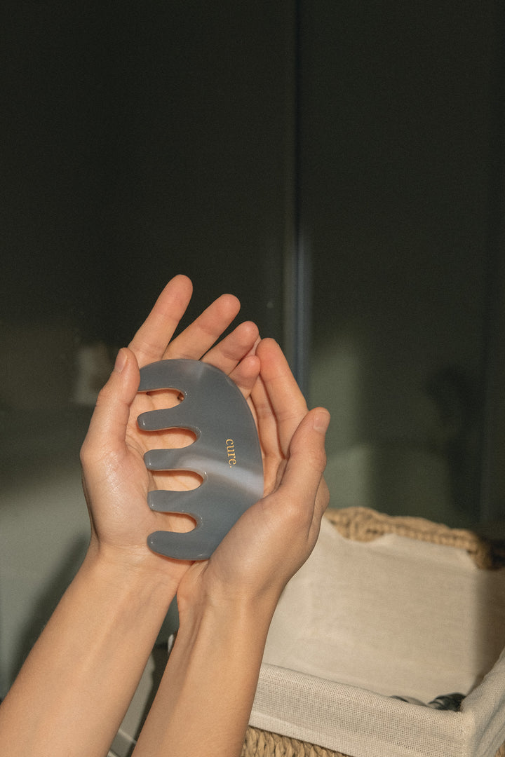 Pieptăne din piatră naturală Agate Scalp Comb pentru păr creț