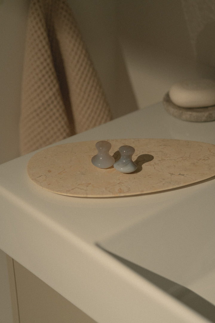 Pietre naturale Agate Mushroom Gua Sha de masaj pentru ochi