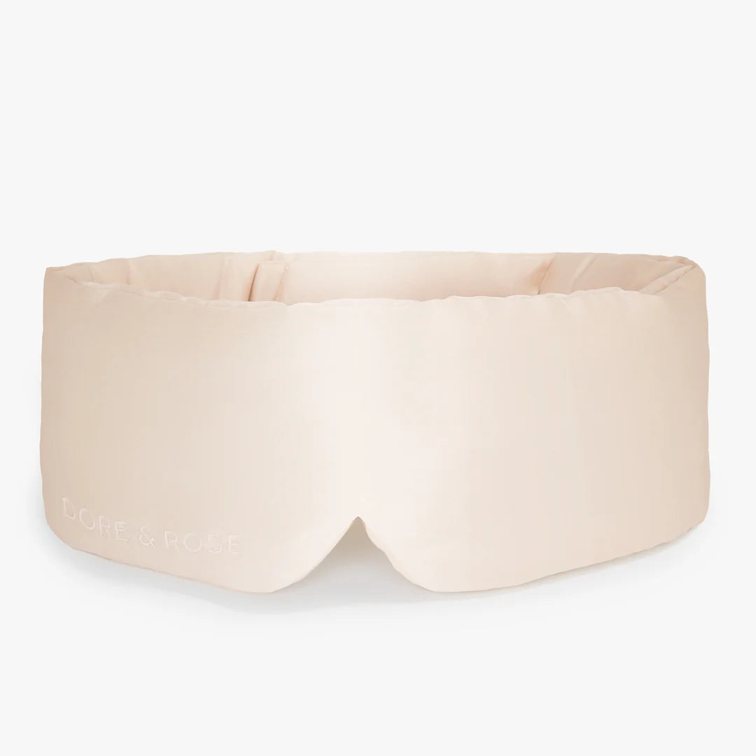 Deep Sleep Mask from natural Silk in the colour champagne colour