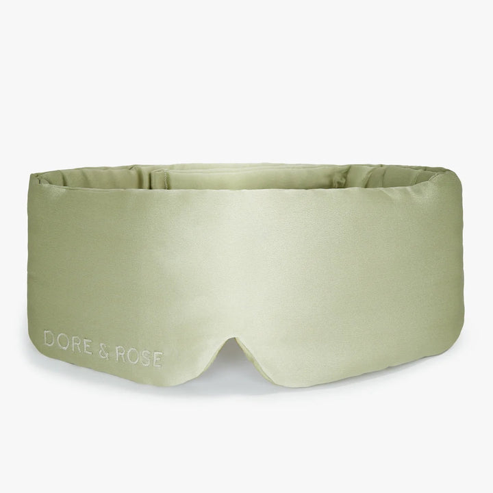 Deep Sleep Mask from natural Silk in the colour olive green
