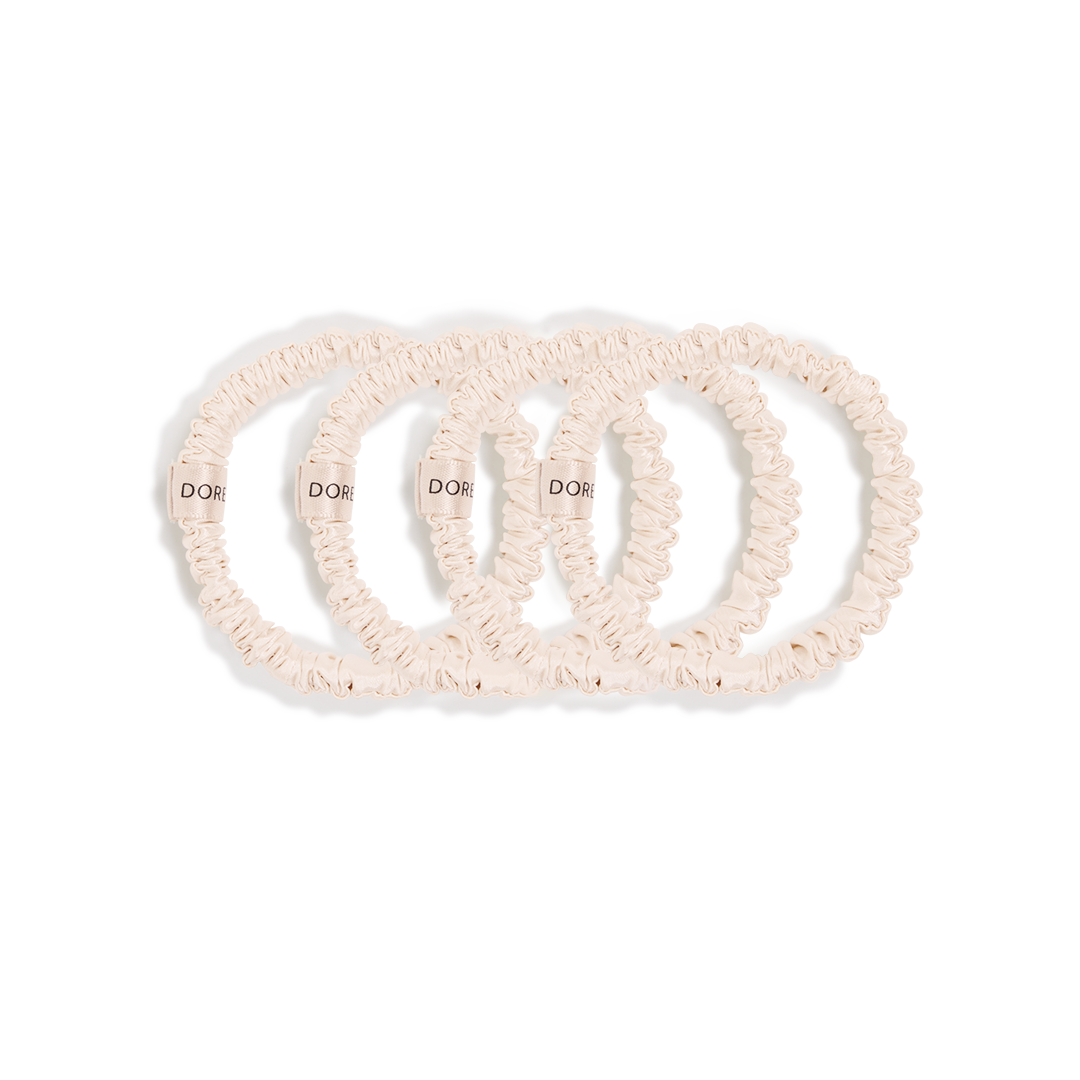 Set of Champagne Silk Scrunchies
