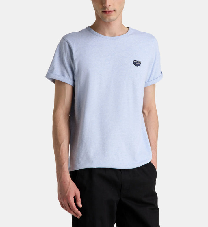 Poitou Patch Coeur Blue T-shit made from natural cotton