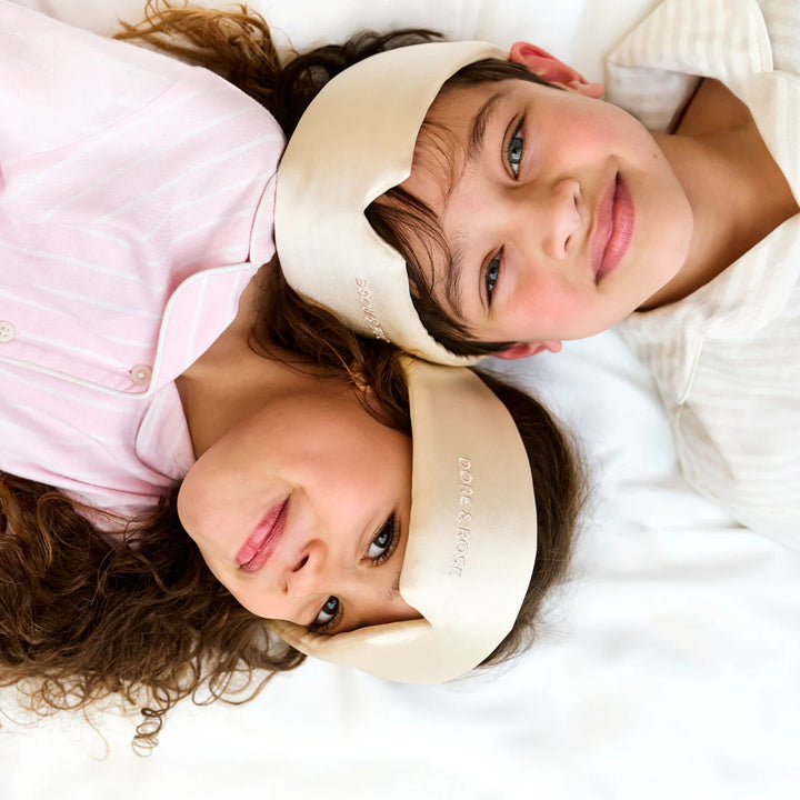 Kids’ Silk Deep Sleep Mask – Champagne