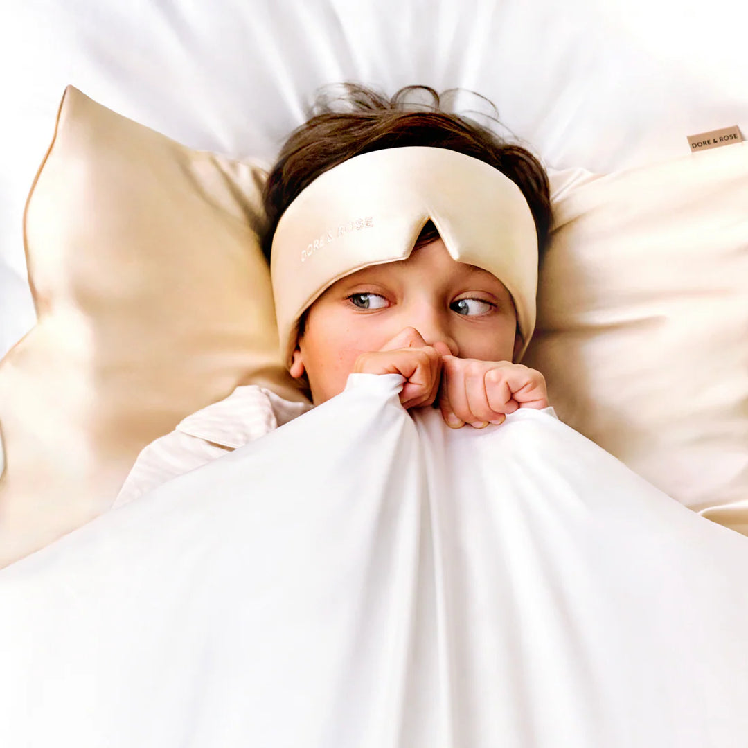 Kids’ Silk Deep Sleep Mask – Champagne