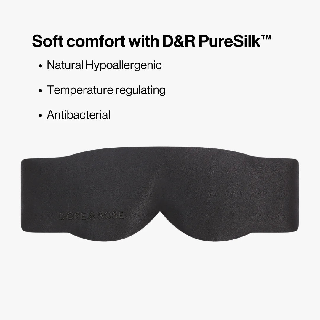 Deep Sleep Mask from natural Silk - striped pink