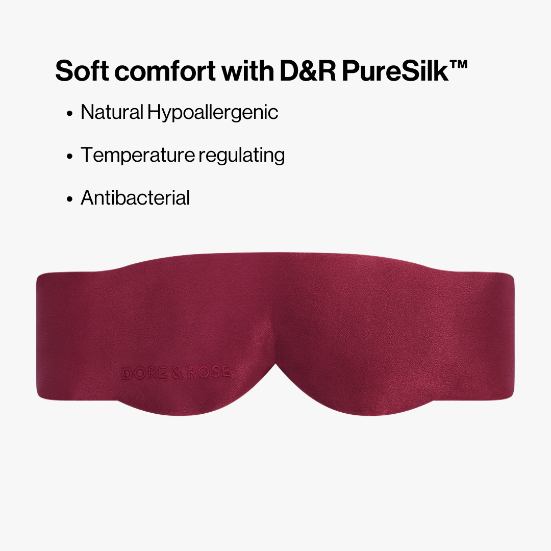Deep Sleep Mask from natural Silk - striped pink
