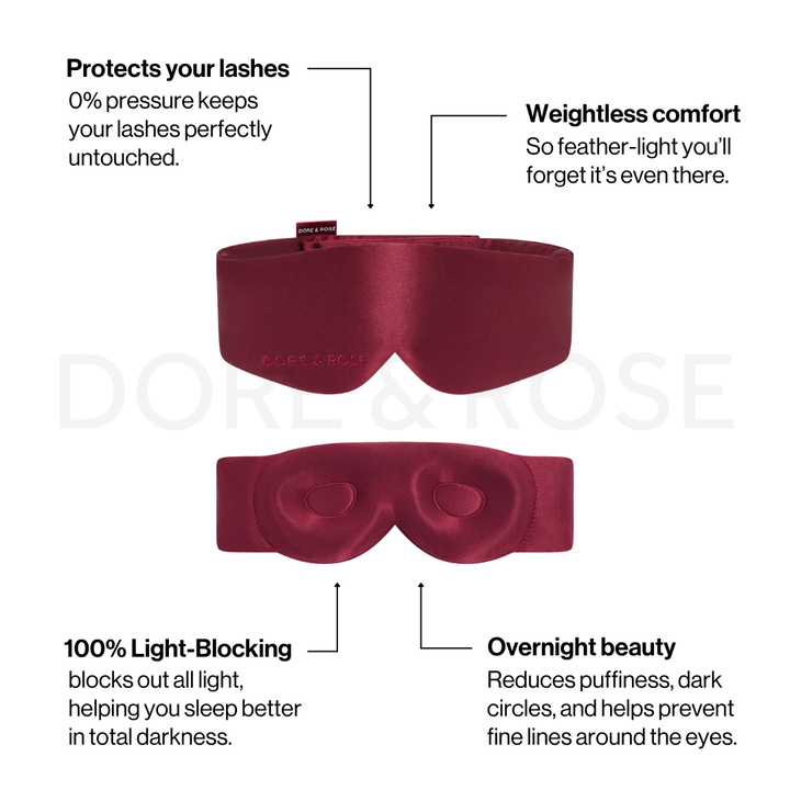 Deep Sleep Mask from natural Silk - striped pink
