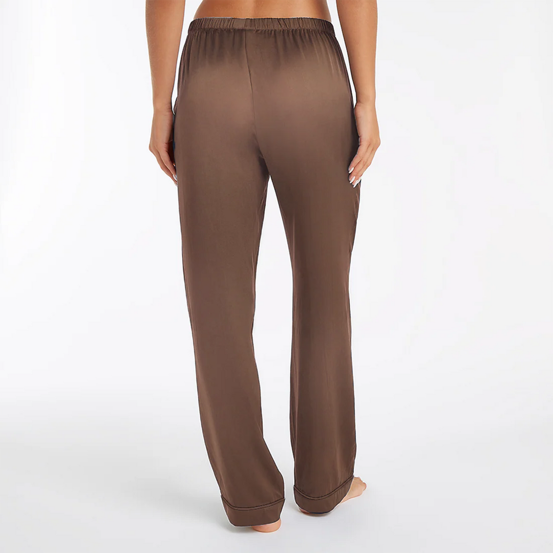 Pantaloni de pijama din mătase - chocolate