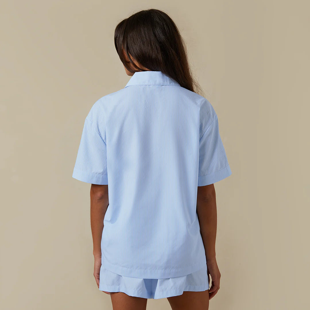 Short-Sleeve Pajama Shirt – Baby Blue