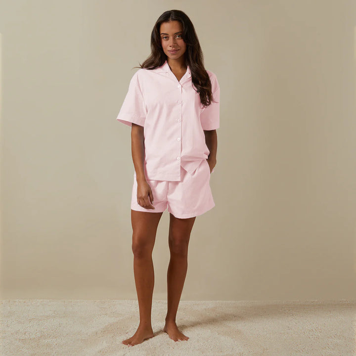 Cămașă de pijama cu mânecă scurtă - Baby Pink