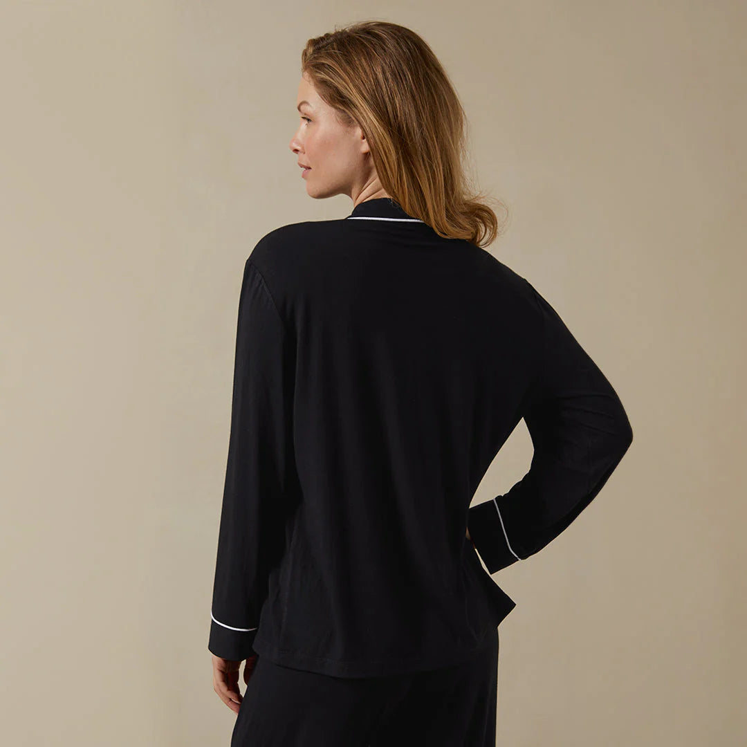 Pijamale din modal cu Mâneci Lungi - Negru