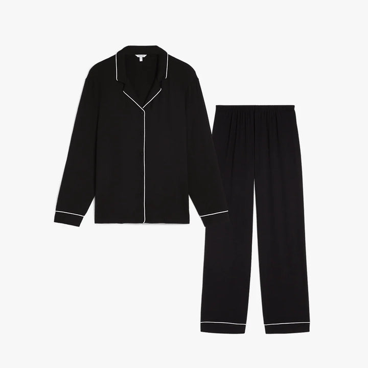 Pijamale din modal cu Mâneci Lungi - Negru