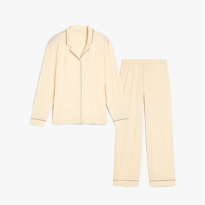 Pijamale din modal cu Mâneci Lungi - Bej