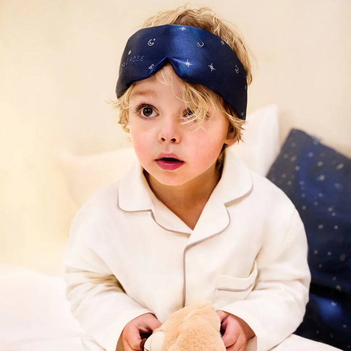 Kids’ Silk Deep Sleep Mask – Dark Blue