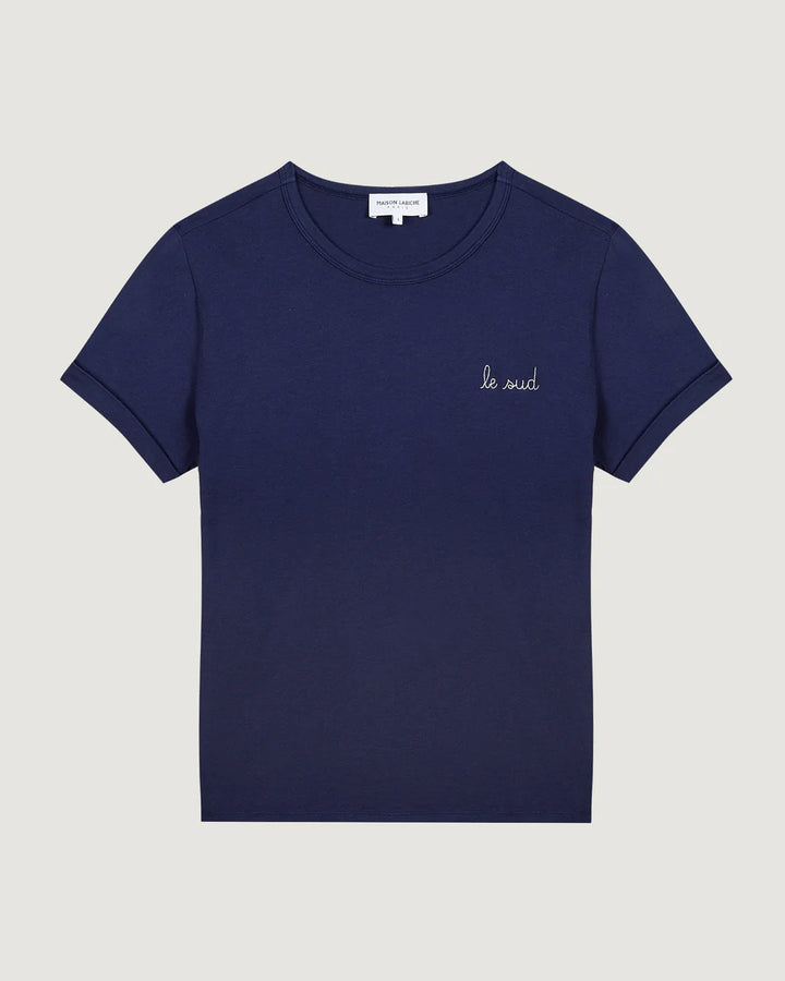 Poitou Le Sud Navy T-shirt made from natural cotton