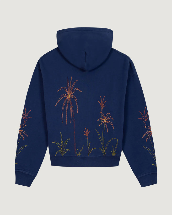 "Dos Flamingos" Zip Hoodie in Natural Cotton – Maison Labiche